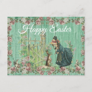 Frohe Ostern Vintage-Hase-Kaninchen-Postkarte Feiertagspostkarte