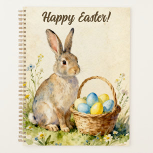 Frohe Ostern Vintage-Hase mit Ostereierkorb Planer