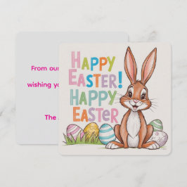 Frohe Ostern vintage Hase personalisiert Feiertagskarte