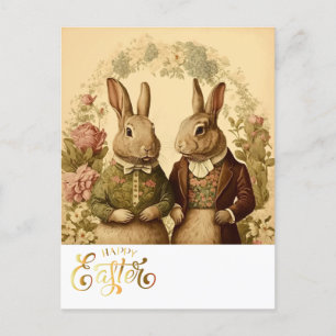 Frohe Ostern Vintage Hase Postkarte