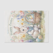 Frohe Ostern Vintage-Hase Seidenpapier (Vorderseite)