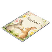 Frohe Ostern Vintage-Hasen mit Ei Notizblock (Linke Seite)