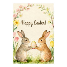 Frohe Ostern Vintage Hasen mit Ei