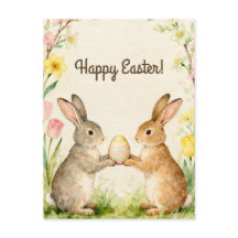 Frohe Ostern Vintage Hasen mit Ei