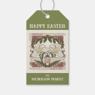 Frohe Ostern: Vintage-Lilien-Design Frieden Hoffnu Geschenkanhänger
