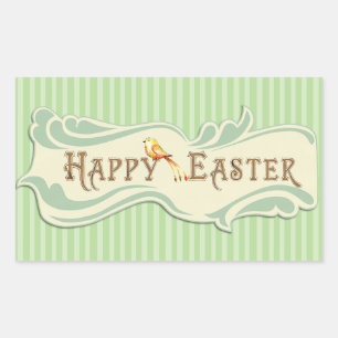 Frohe Ostern Vintage Sage Green Aufkleber