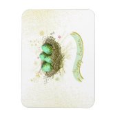 Frohe Ostern! - Vogelnest mit bunten Eiern Magnet (Vertikal)