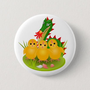 Frohe Ostern von drei Küken und dem Drachen von Mo Button