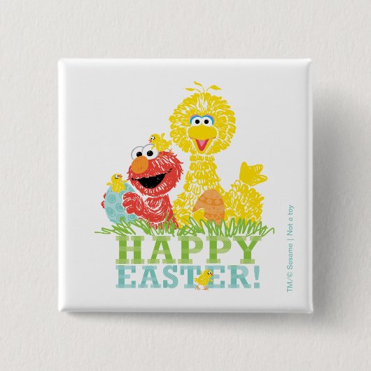 Frohe Ostern von Elmo & Big Bird Button (Vorderseite)