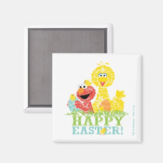 Frohe Ostern von Elmo & Big Bird Magnet (Vorderseite/Rückseite)