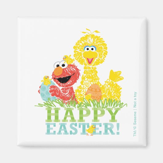 Frohe Ostern von Elmo & Big Bird Magnet (Vorne)