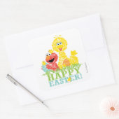 Frohe Ostern von Elmo & Big Bird Quadratischer Aufkleber (Umschlag)