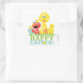 Frohe Ostern von Elmo & Big Bird Quadratischer Aufkleber (Tasche)