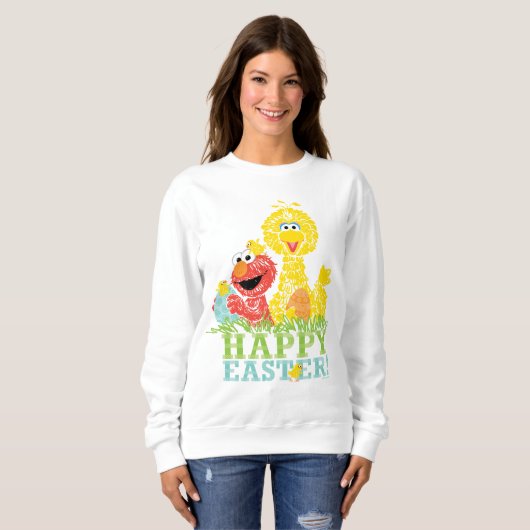 Frohe Ostern von Elmo & Big Bird Sweatshirt (Vorne ganz)