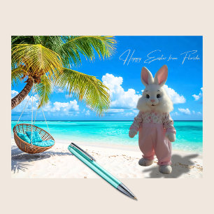Frohe Ostern von Florida Beach mit dem Osterhasen Feiertagskarte