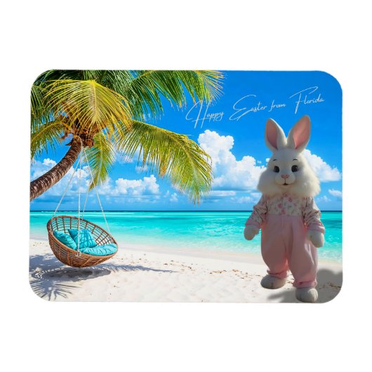 Frohe Ostern von Florida Beach mit Osterhasen Magnet (Horizontal)