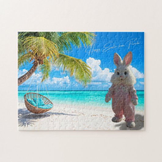 Frohe Ostern von Florida Beach mit Osterhasen Puzzle (Horizontal)