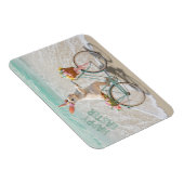 Frohe Ostern von Florida Bicycle Bunny am Strand Magnet (Rechte Seite)