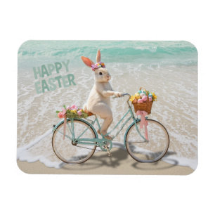 Frohe Ostern von Florida Bicycle Bunny am Strand Magnet