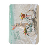 Frohe Ostern von Florida Bicycle Bunny am Strand Magnet (Vertikal)