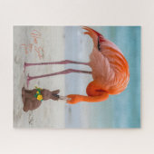 Frohe Ostern von Florida Flamingo am Strand Puzzle (Horizontal)