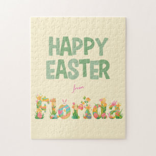 Frohe Ostern von Florida Pastel Flowers Puzzle