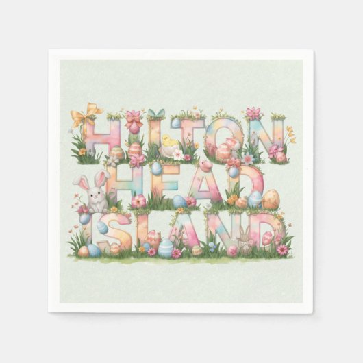 Frohe Ostern von Hilton Head Island Paper Serviette (Vorderseite)
