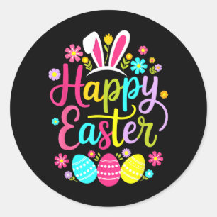 Frohe Ostern Vornehme Coquette Bogen Ei Hase Fraue Runder Aufkleber