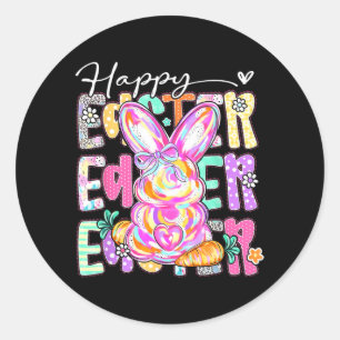 Frohe Ostern Vornehme Kokette Schleife Ei Hase Fra Runder Aufkleber