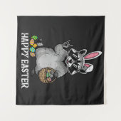 Frohe Ostern Waschbär Hase Wandteppich (Vorderseite (Horizontal))