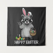 Frohe Ostern Waschbär Hase Wandteppich (Vorderseite)