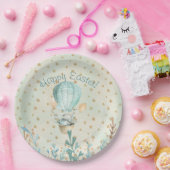 Frohe Ostern! Wasserfarbe Sonne im Heißluftballon Pappteller (Party)