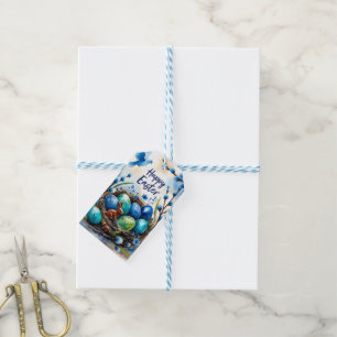Frohe Ostern Wasserfarben-Hasen-Nest-Karte Geschenkanhänger