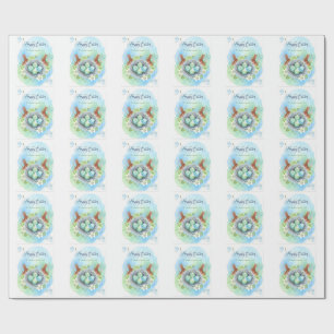 Frohe Ostern Wasserfarbenkarte Geschenkpapier