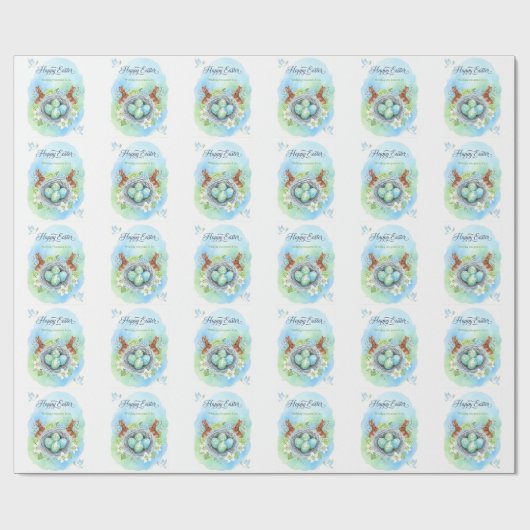 Frohe Ostern Wasserfarbenkarte Geschenkpapier (Flach)