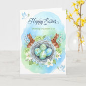 Frohe Ostern Wasserfarbenkarte Karte (Gelbe Blume)