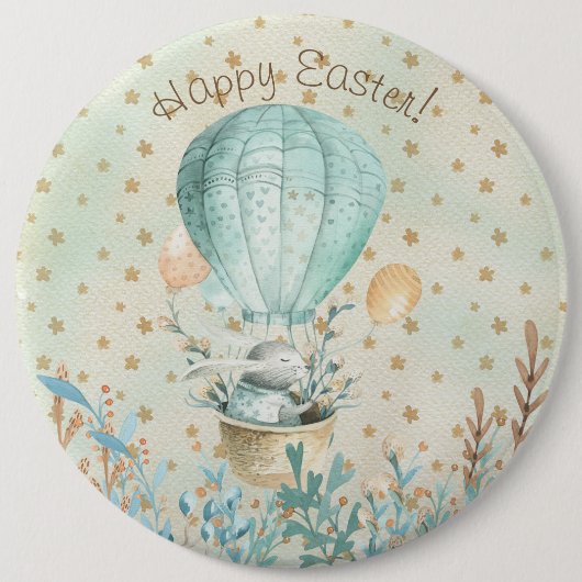 Frohe Ostern! Watercolor Bunny Button (Vorderseite)