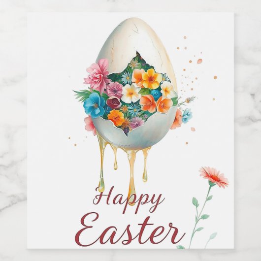 Frohe Ostern! Weinetikett (Einzelnes Label)