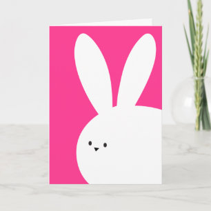 Frohe Ostern Weißer Hase Kaninchen Karte