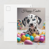 Frohe Ostern Welpe Feiertagspostkarte (Vorne/Hinten)