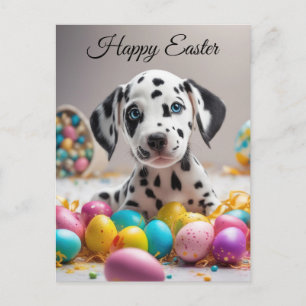 Frohe Ostern Welpe Feiertagspostkarte