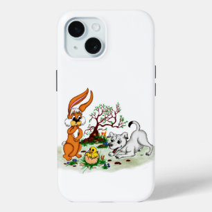 Frohe Ostern! Welpe, Küken, Hase iPhone 15 Hülle