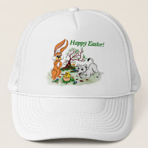 Frohe Ostern! Welpe, Küken, Hase Truckerkappe