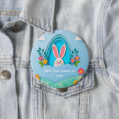 Frohe Ostern | Whimsical Easter Bunny und Floral B Button (Beispiel)
