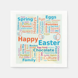 Frohe Ostern Wortwolken-Buchstaben mit Eiern Serviette