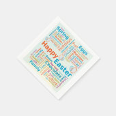 Frohe Ostern Wortwolken-Buchstaben mit Eiern Serviette (Ecke)