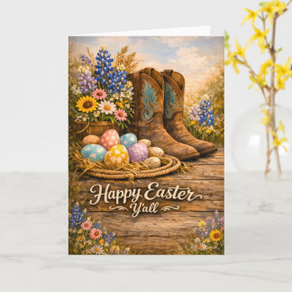 Frohe Ostern Y’all Boots & Wildflowers Karte