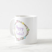Frohe Osternweidenkränze mit Pastelleiern Kaffeetasse (Vorderseite Links)