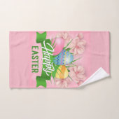 Frohe Osterrosa Blume und Eier Badhandtuch Set (Handtuch)