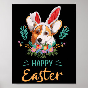 Frohe Ostertag Corgi Bunny Ostereierjäger Fu Poster